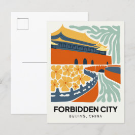 Postal Ciudad prohibida Beijing China viajes arte floral