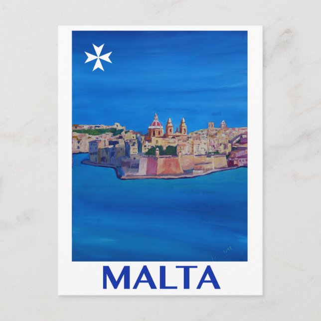 Postal Ciudad RETRA de Malta La Valeta del POSTER de (Anverso)