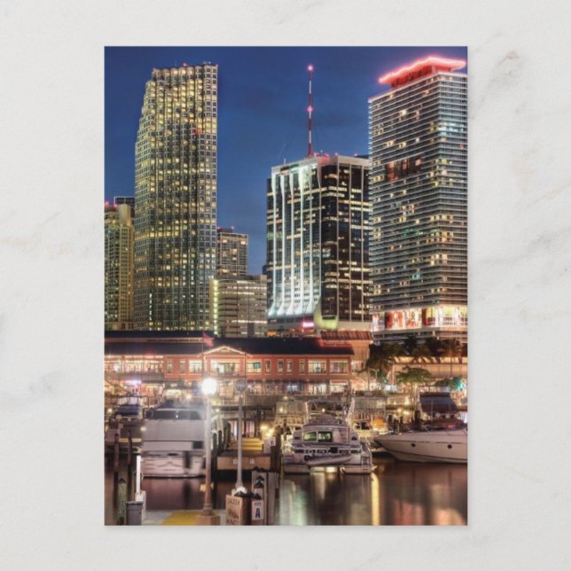 Postal Ciudad skyline de Miami en Florida (Anverso)