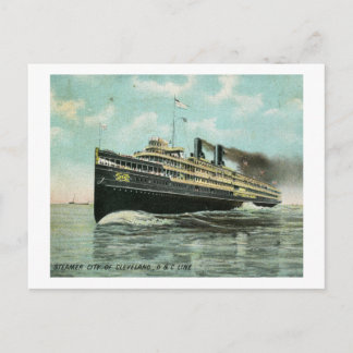 Postal Ciudad Steamer de Cleveland 1909 Vintage
