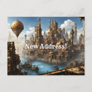 Postal Ciudad Steampunk con nuevo dirección de globo aero