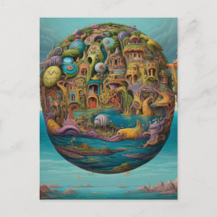 Postal Ciudad torcida Surrealismo del Pop Oceanic Lowbrow