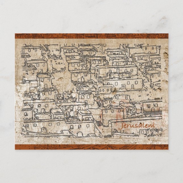 Postal Ciudad vieja de Jerusalén (Anverso)