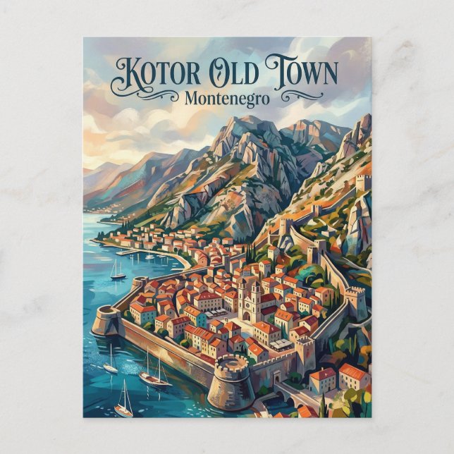 Postal Ciudad Vieja de Kotor Montenegro (Anverso)