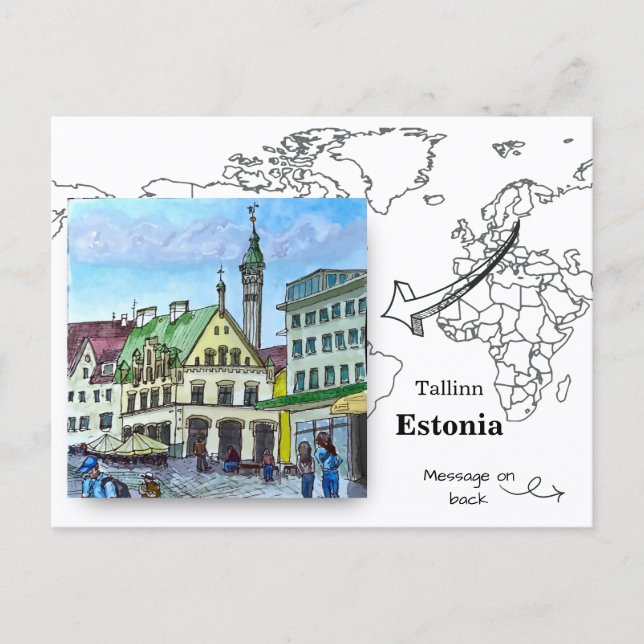 Postal Ciudad Vieja, Tallin Estonia (Anverso)