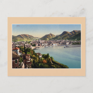 Postal Ciudad vintage de Como, Como Lake Italy