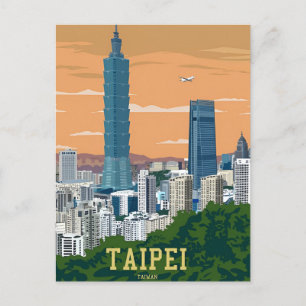 Postal Ciudad vitícola Nueva Taipei Ciudad Taiwán retro