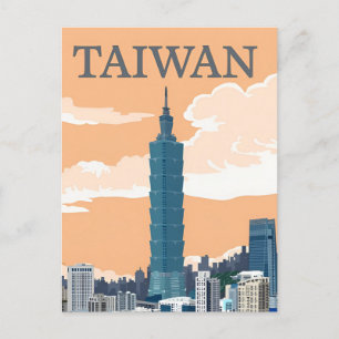 Postal Ciudad vitícola Nueva Taipei Ciudad Taiwán retro