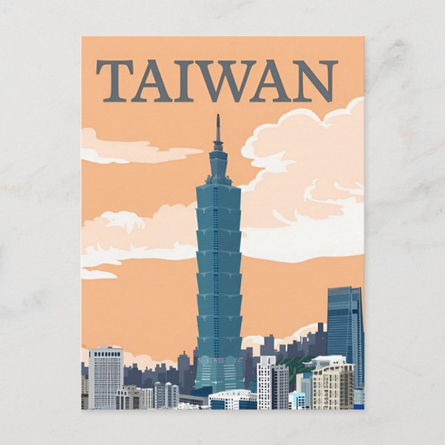 Postal Ciudad vitícola Nueva Taipei Ciudad Taiwán retro (Anverso)