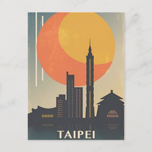 Postal Ciudad vitícola Nueva Taipei Ciudad Taiwán retro (Anverso)