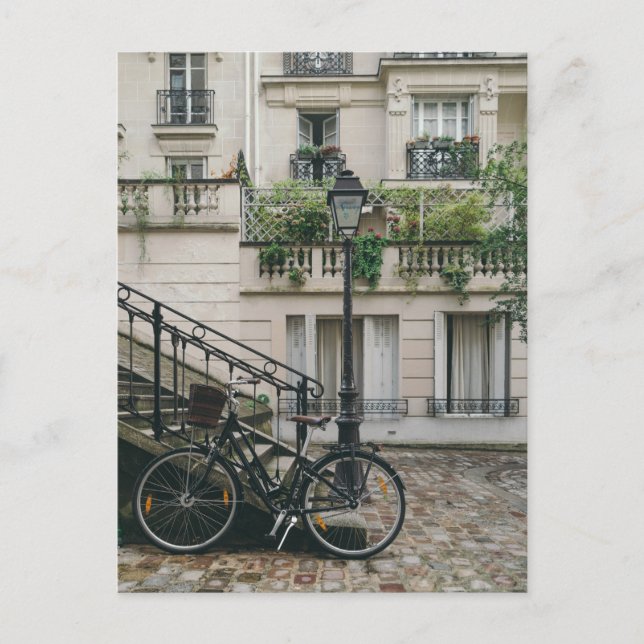 Postal Ciudad y bicicleta de Francia (Anverso)