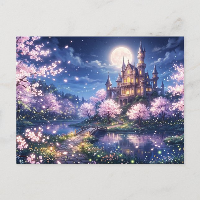 Postal Ciudad y castillo de fantasía (Anverso)