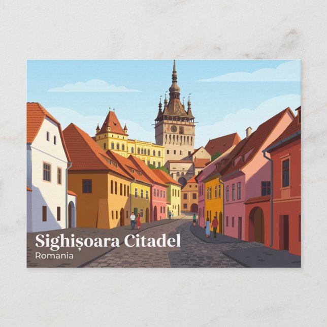 Postal Ciudadela de Sighisoara Rumania (Anverso)