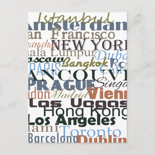 Postal Ciudades alrededor del mundo (Anverso)