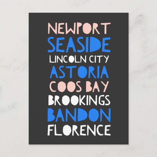 Postal Ciudades costeras de Oregón (Anverso)