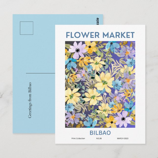 Postal Ciudades del mercado de las flores del mundo Bilba (Anverso / Reverso)