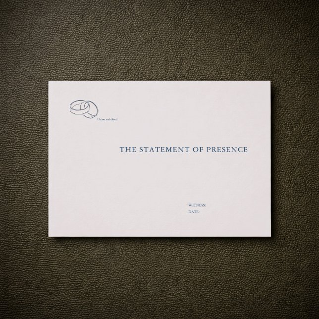 Postal Civil Ceremony | Non-traditional Wedding Statement (Civil ceremony witness postcard)
