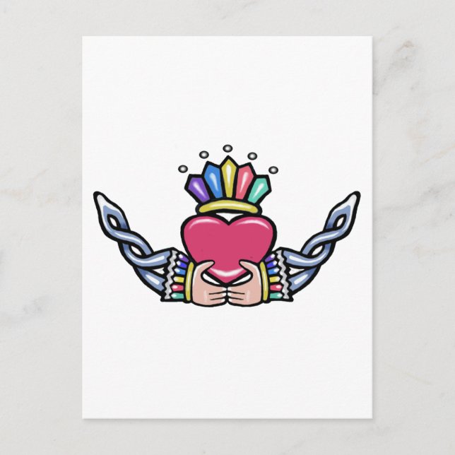 Postal Claddagh #1B con Trinidad (Anverso)