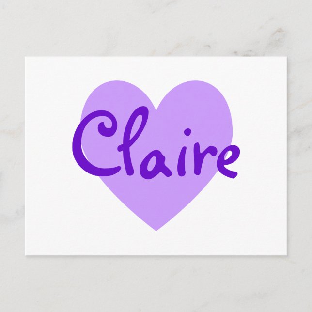 Postal Claire en morado (Anverso)