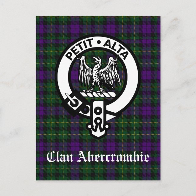 Postal Clan Abercrombie Escudo Badge & Tartán (Anverso)