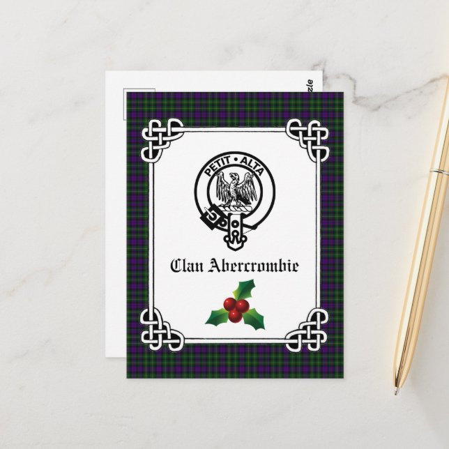 Postal Clan Abercrombie Escudo Badge & Tartan Holiday (Anverso/Reverso In Situ)