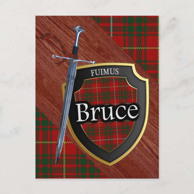 Postal Clan Bruce Tartan Sword & Shield (Anverso)