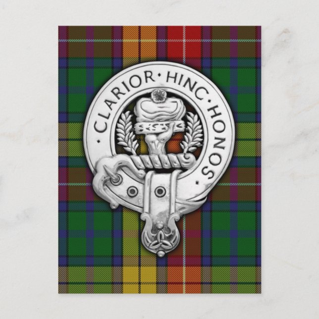 Postal Clan Buchanan Escudo y Tartán (Anverso)