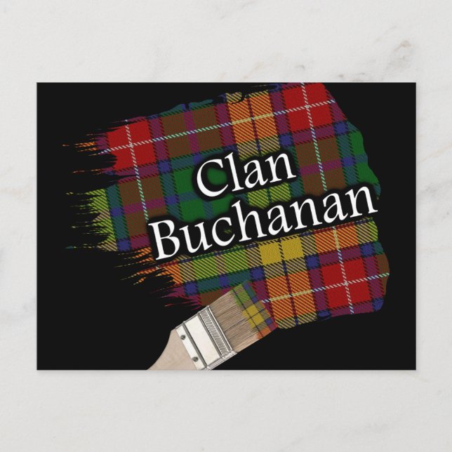 Postal Clan Buchanan Scottish Tartan Paint Brush (Anverso)