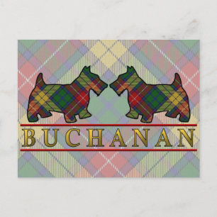 Postal Clan Buchanan Tartan Scottie Dogs