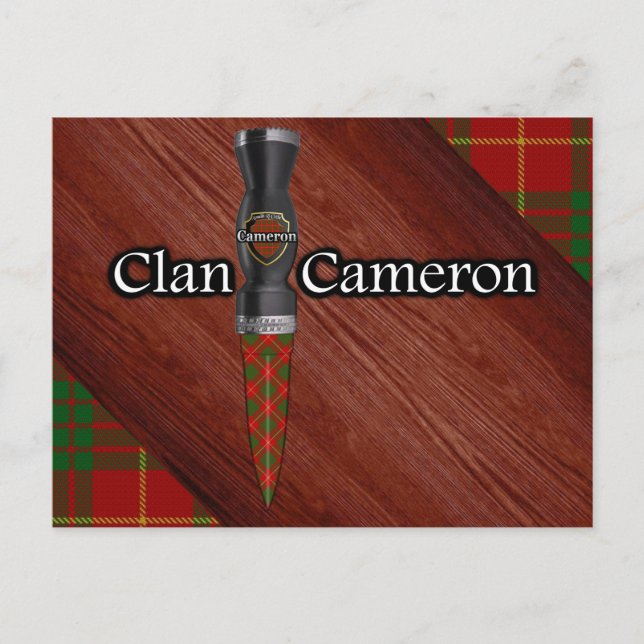 Postal Clan Cameron Tartan Sgian Dubh Blade (Anverso)