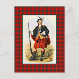 Postal Clan Cameron Vintage Ilustracion Tartán Frame