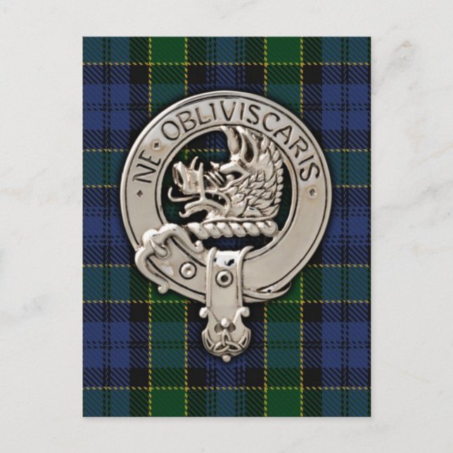 Postal Clan Campbell Escudo y Breadalbane Tartan (Anverso)