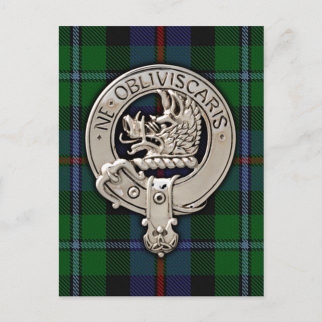 Postal Clan Campbell Escudo y Cawdor Tartán (Anverso)