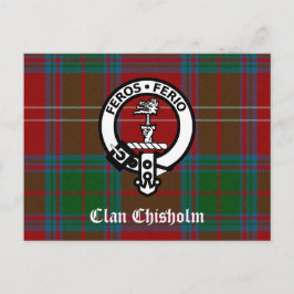 Postal Clan Chisholm Tartan & Escudo Badge