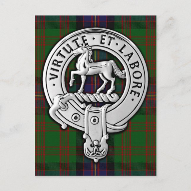 Postal Clan Cochrane Escudo y Tartán (Anverso)