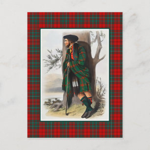 Postal Clan Cummings Vintage Ilustracion Tartán Frame