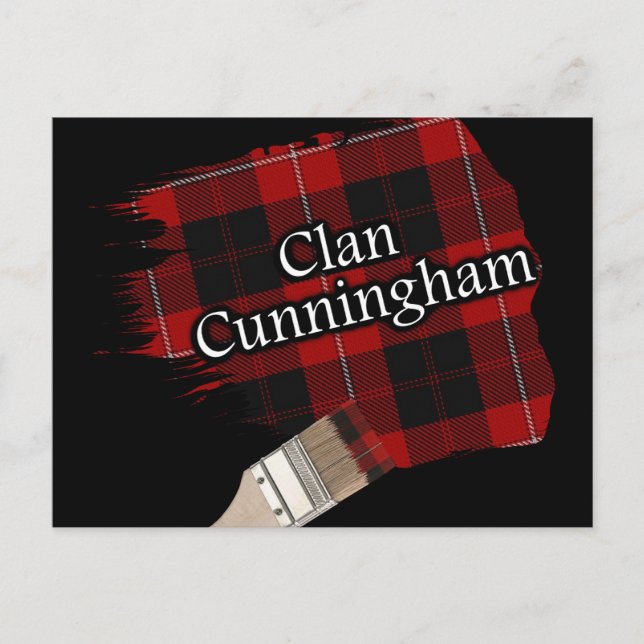 Postal Clan Cunningham Scottish Tartan Paint Brush (Anverso)