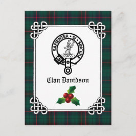 Postal Clan Davidson Escudo Badge & Tartan Holiday