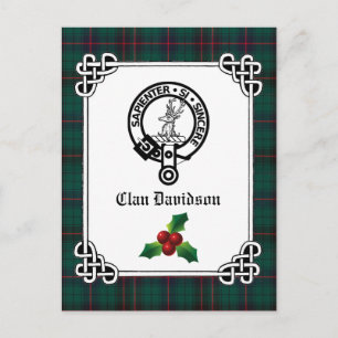Postal Clan Davidson Escudo Badge & Tartan Holiday