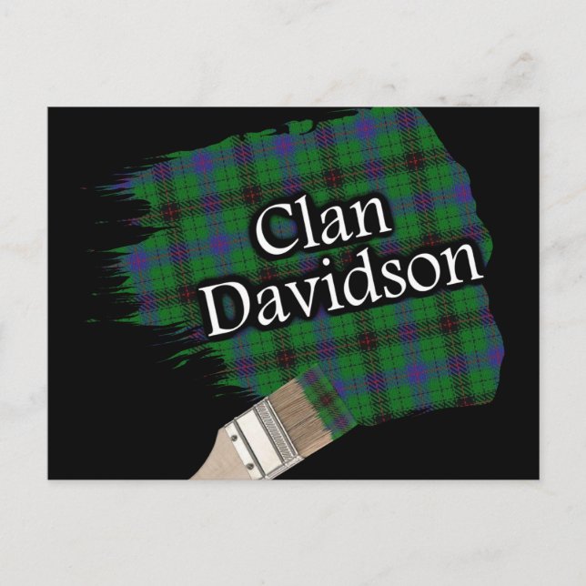 Postal Clan Davidson Scottish Tartan Paint Brush (Anverso)