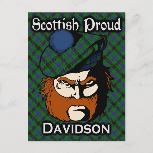 Postal Clan Davidson Tartan Postcard escocés (Anverso)