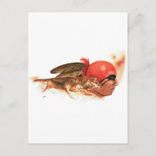 Postal Clan de lobo nativo americano Cherokee Guerrero in