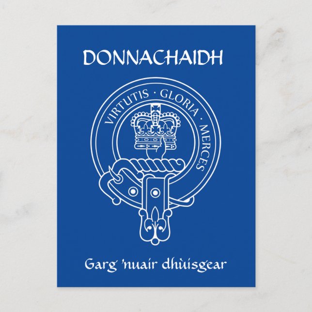 Postal Clan Donnachaidh (Robertson) Escudo y grito de gue (Anverso)