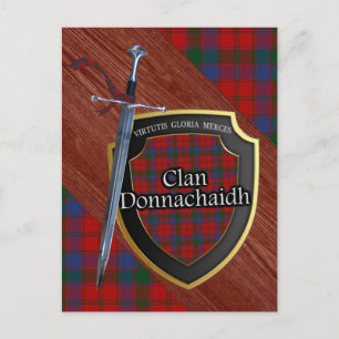 Postal Clan Donnachaidh Tartan Sword & Shield