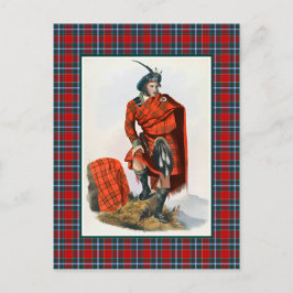 Postal Clan Drummond Vintage Ilustracion Tartán Frame