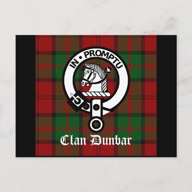 Postal Clan Dunbar Tartan & Escudo Badge (Anverso)