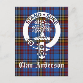 Postal Clan escocés Anderson Escudo y Tartán