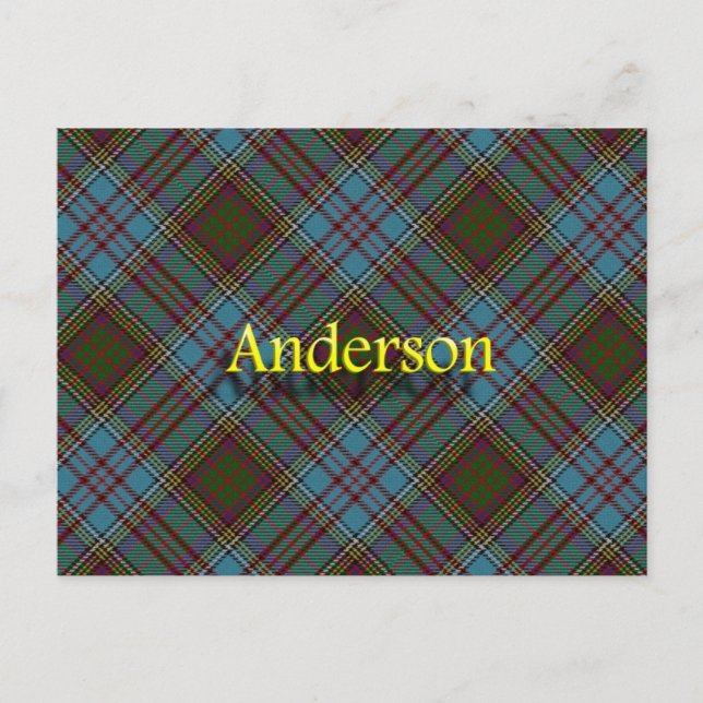 Postal Clan escocés Anderson Tartan (Anverso)