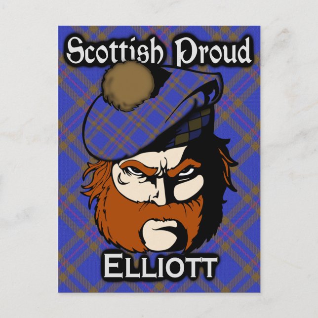Postal Clan escocés Elliott Tartan Postcard (Anverso)