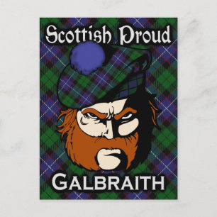 Postal Clan escocés Galbraith Tartan Postcard